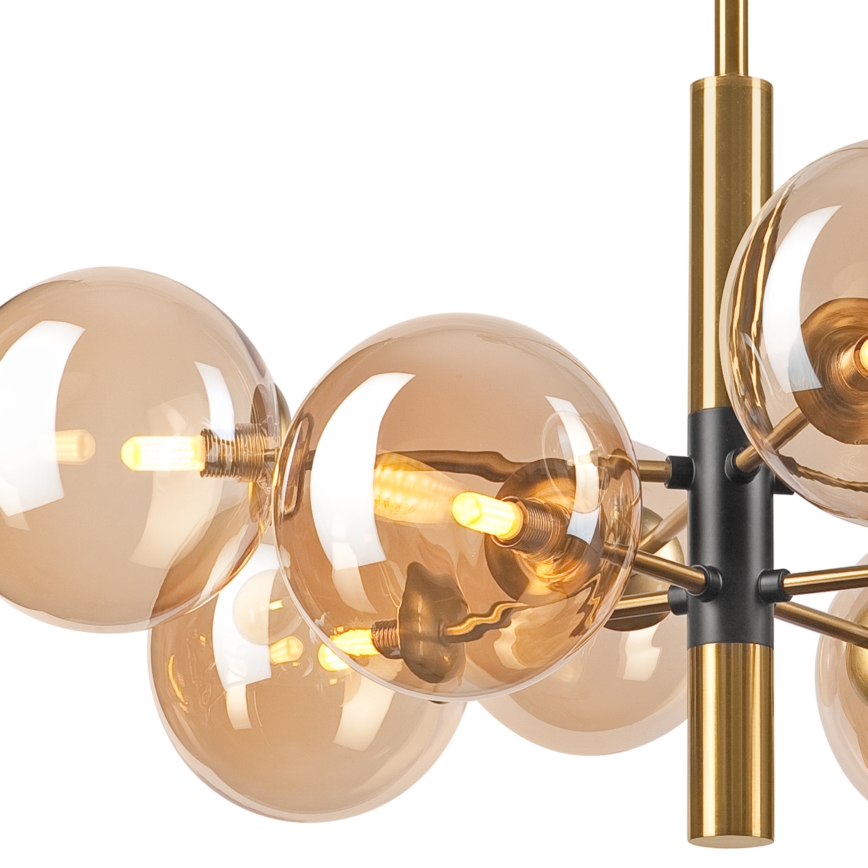 Pendellampe ROLLO 8xG9/5W/230V guldfarvet/røget beige