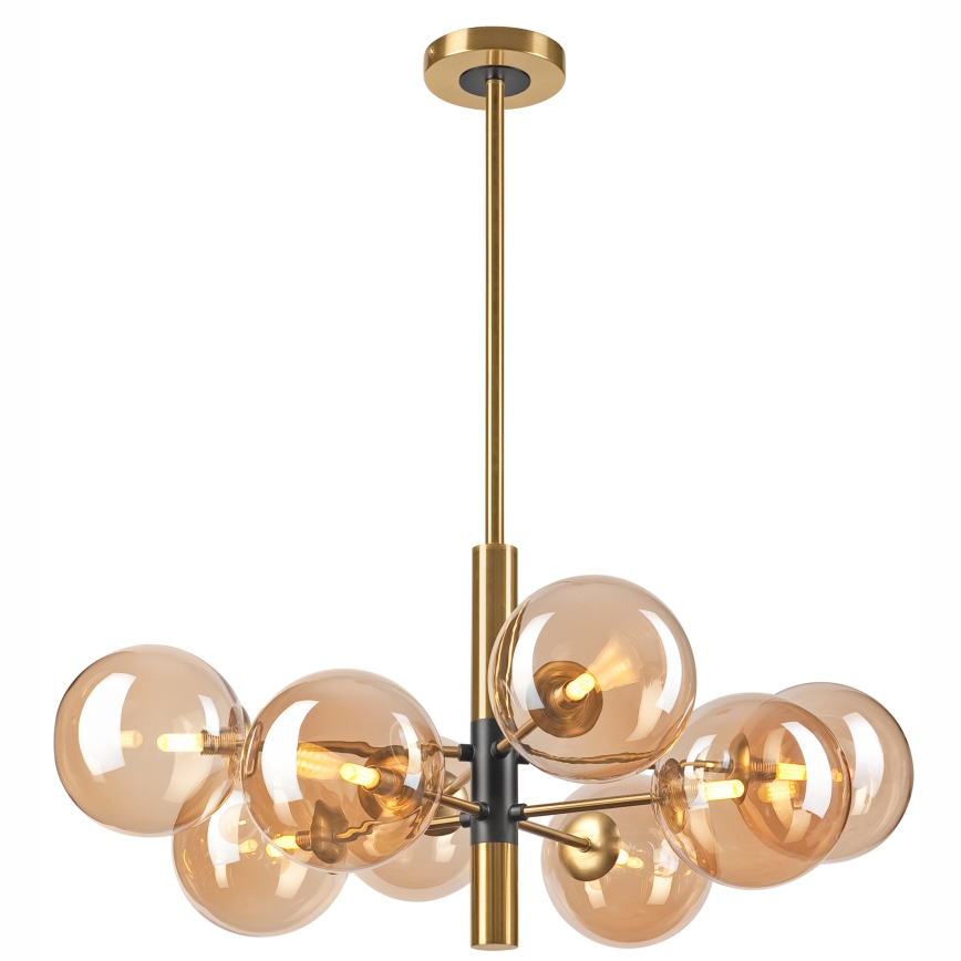 Pendellampe ROLLO 8xG9/5W/230V guldfarvet/røget beige