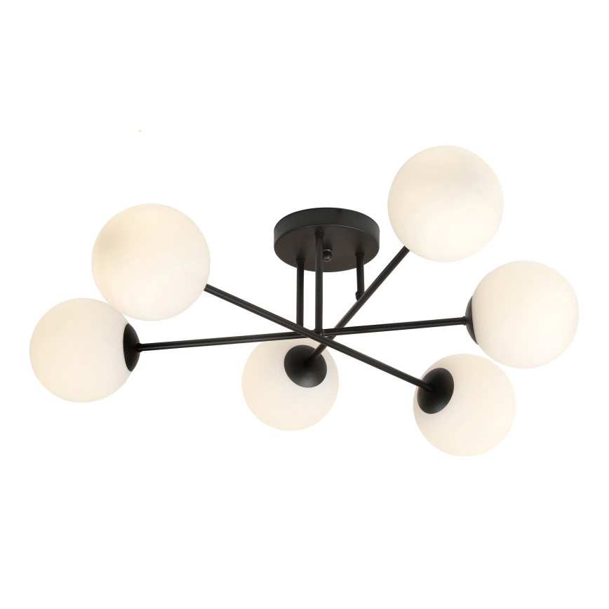 Pendellampe ROMA 6xE14/10W/230V sort/hvid