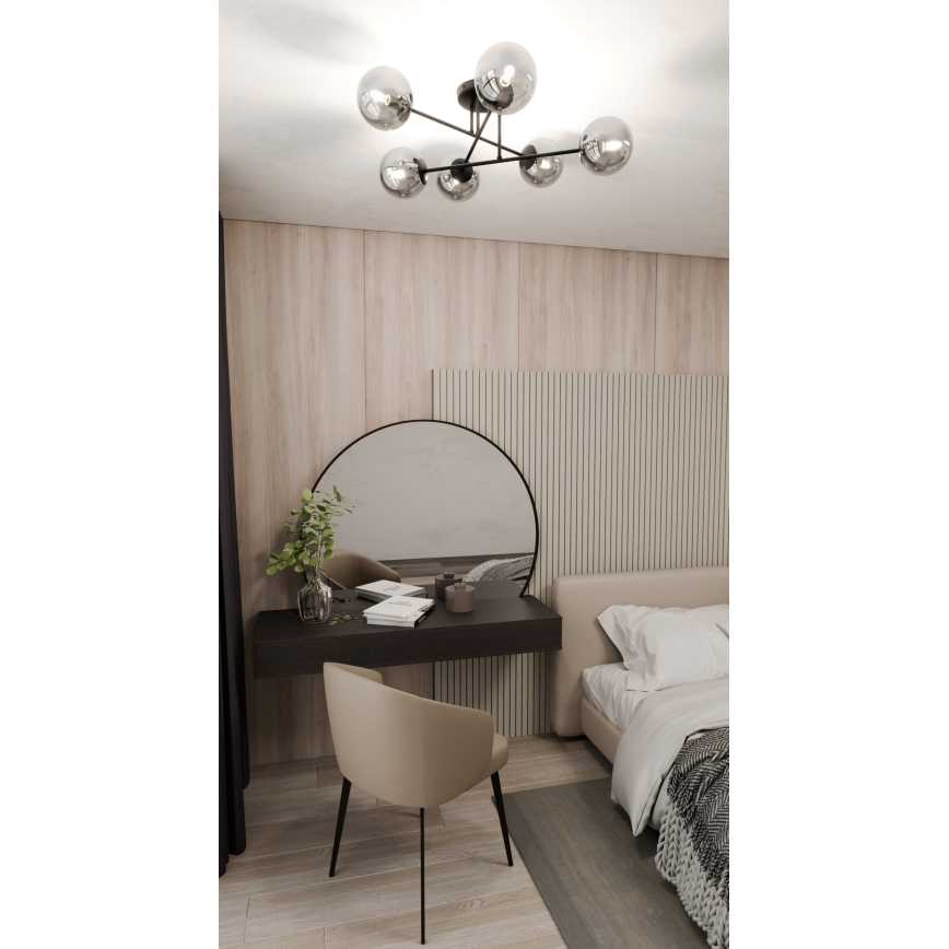 Pendellampe ROMA 6xE14/10W/230V sort/røget