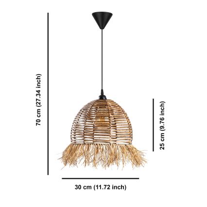 Pendellampe RUYO 1xE27/40W/230V brun