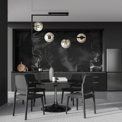 Pendellampe SOMA 4xE14/10W/230V sort/grå