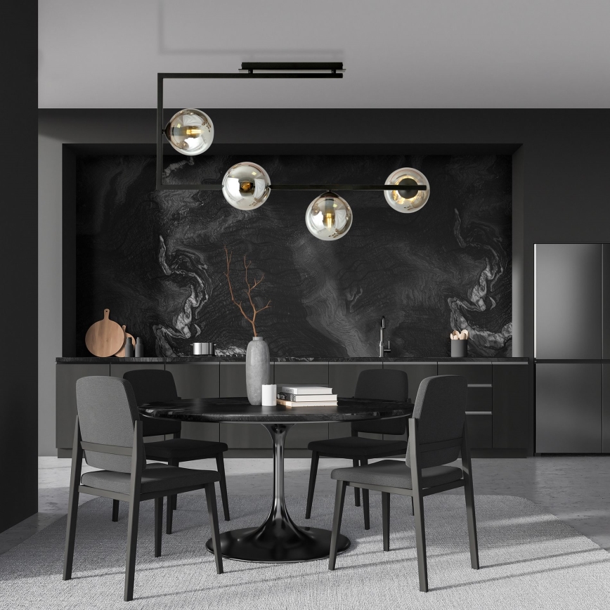 Pendellampe SOMA 4xE14/10W/230V sort/grå