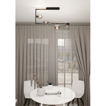 Pendellampe SOMA 4xE14/10W/230V sort/grå