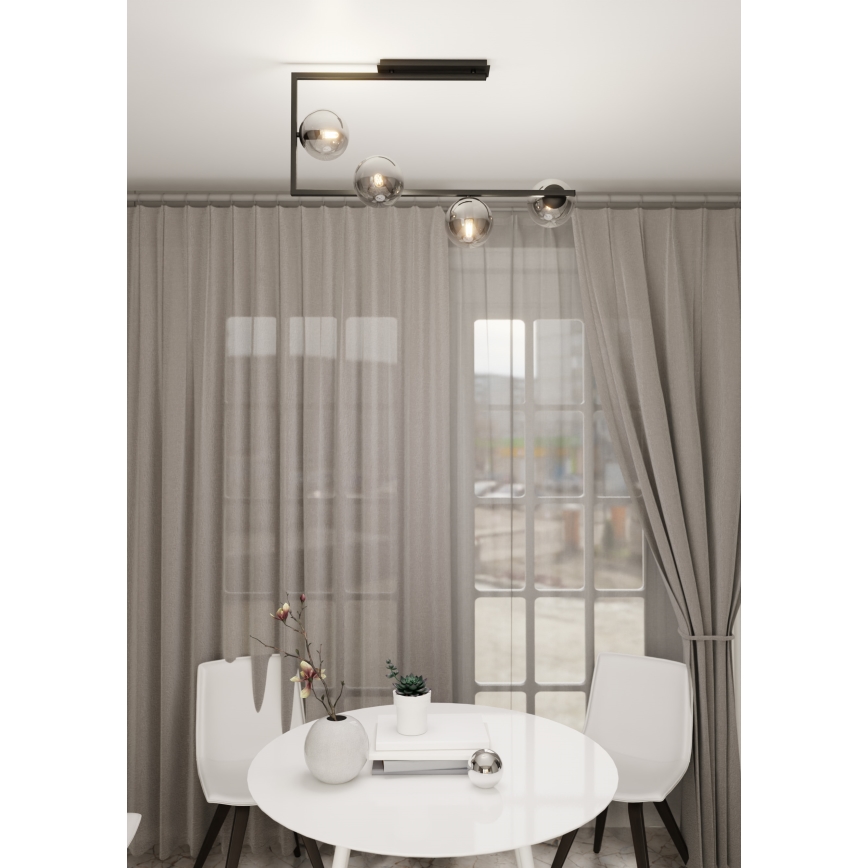 Pendellampe SOMA 4xE14/10W/230V sort/grå