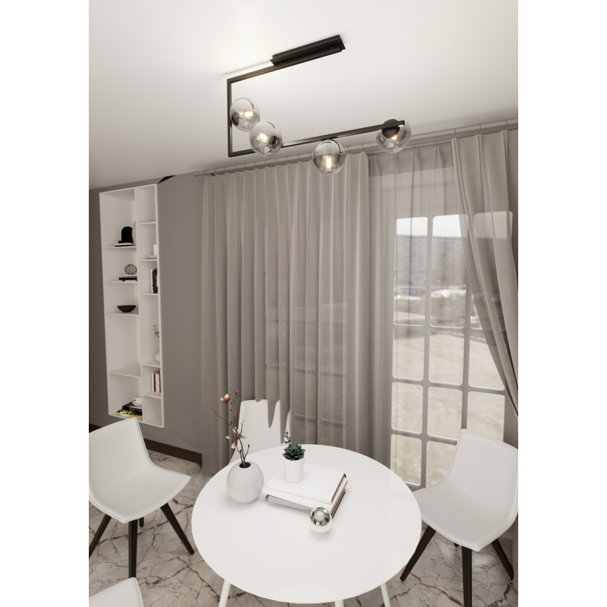 Pendellampe SOMA 4xE14/10W/230V sort/grå
