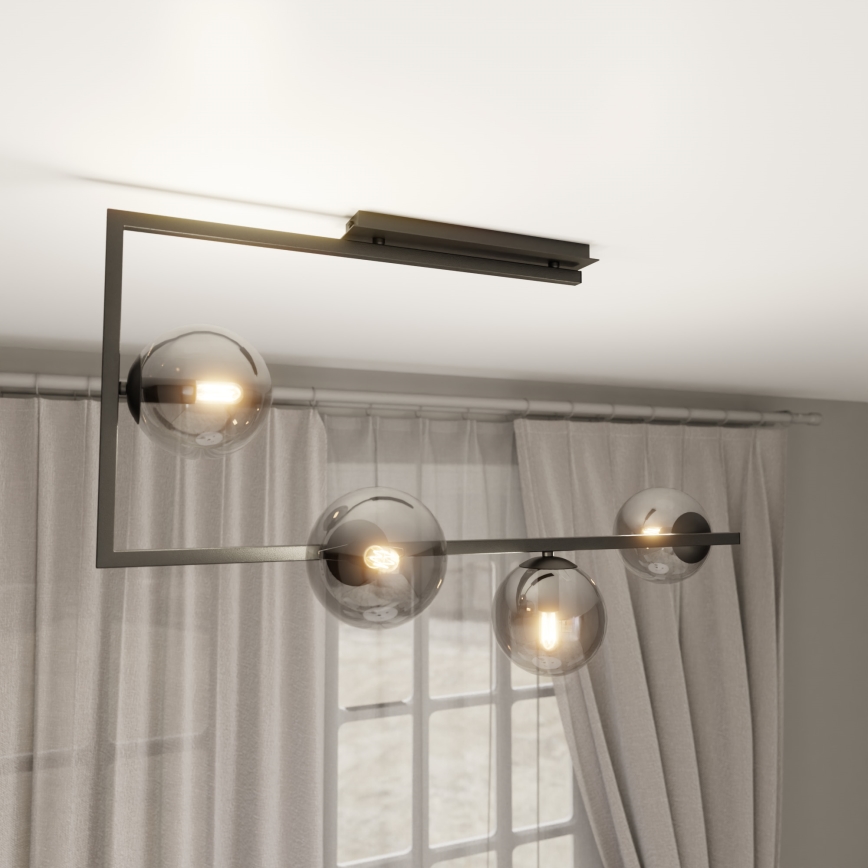Pendellampe SOMA 4xE14/10W/230V sort/grå
