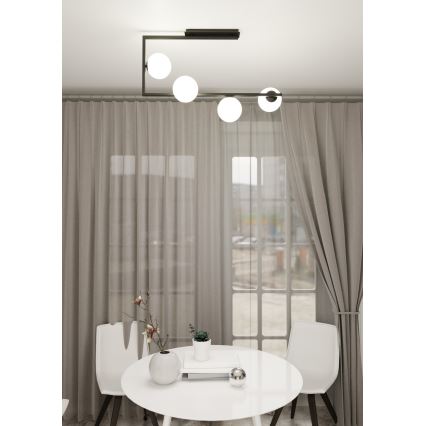 Pendellampe SOMA 4xE14/10W/230V sort/hvid