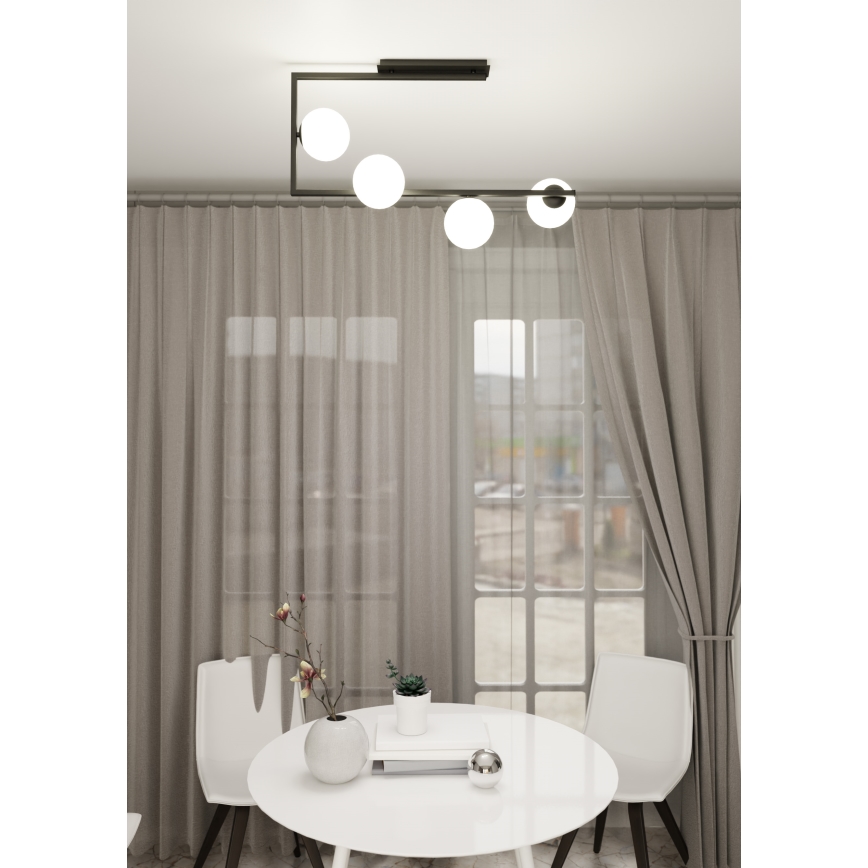 Pendellampe SOMA 4xE14/10W/230V sort/hvid
