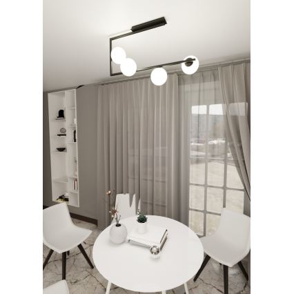 Pendellampe SOMA 4xE14/10W/230V sort/hvid