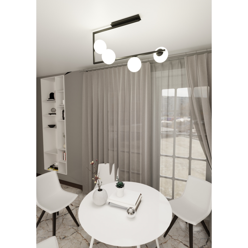 Pendellampe SOMA 4xE14/10W/230V sort/hvid