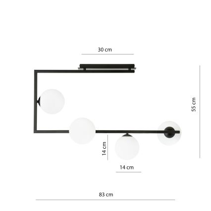Pendellampe SOMA 4xE14/10W/230V sort/hvid