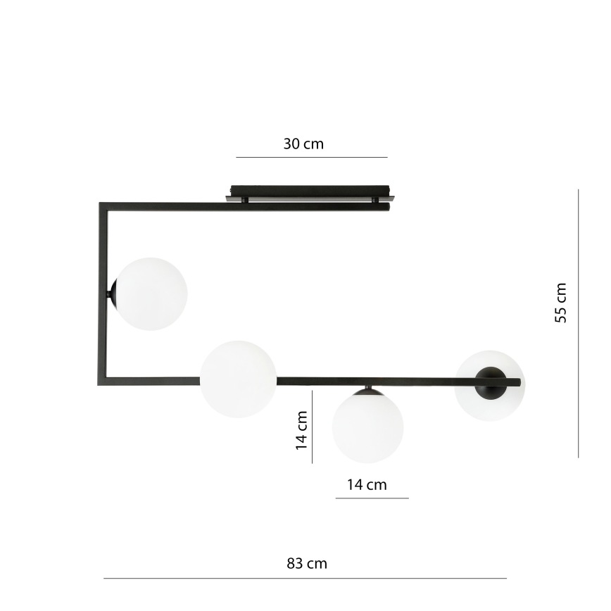 Pendellampe SOMA 4xE14/10W/230V sort/hvid