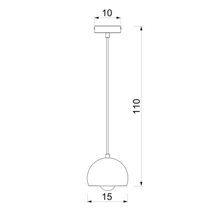 Pendellampe SOOL 1xE27/15W/230V Ø 15 cm sort