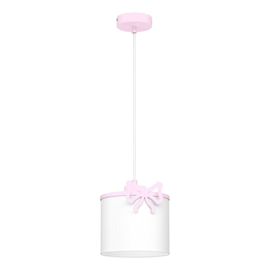 Pendellampe til børn SWEET 1xE27/15W/230V hvid/lyserød/bue