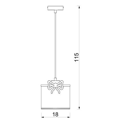 Pendellampe til børn SWEET 1xE27/15W/230V hvid/lyserød/bue