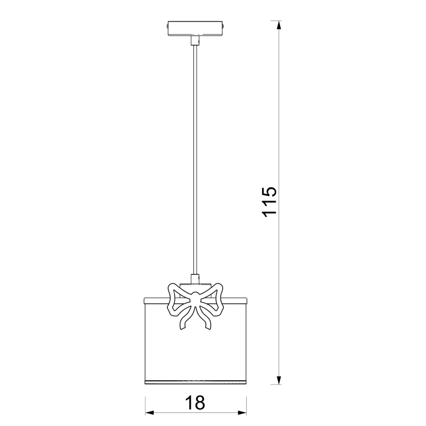 Pendellampe til børn SWEET 1xE27/15W/230V hvid/lyserød/bue