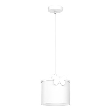 Pendellampe til børn SWEET 1xE27/15W/230V hvid/sommerfugl