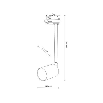 Pendellampe til skinnesystem 3-faset TOP 1xGU10/8W/230V hvid