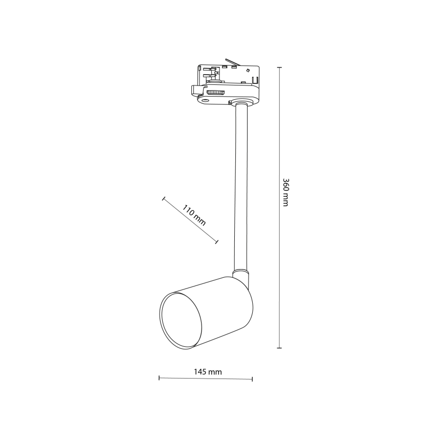 Pendellampe til skinnesystem 3-faset TOP 1xGU10/8W/230V hvid