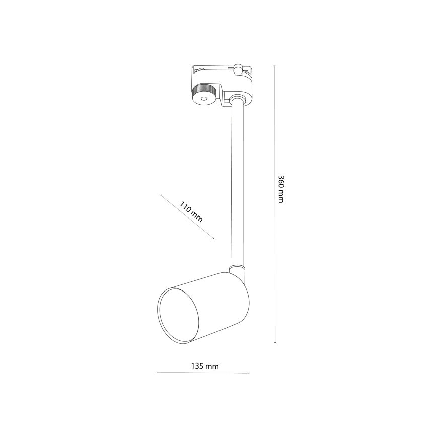 Pendellampe til 1-faset skinnesystem TOP 1xGU10/10W/230V guldfarvet/sort