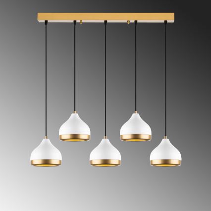 Pendellampe YILDO 5xE27/40W/230V hvid/guld