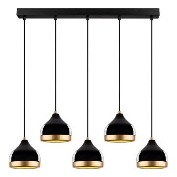 Pendellampe YILDO 5xE27/40W/230V sort/guld