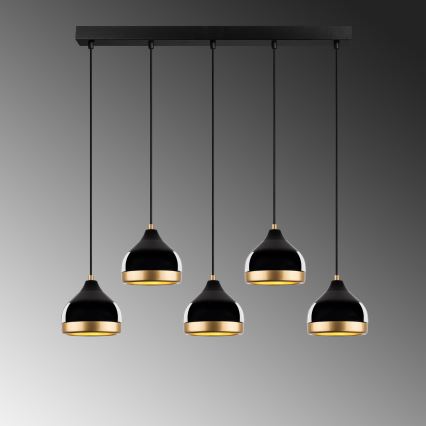 Pendellampe YILDO 5xE27/40W/230V sort/guld