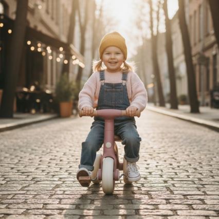 PETITE&MARS - 3-i-1 børnetrehjuler BINGO Støvet rosa