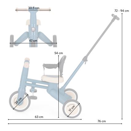 PETITE&MARS - 4-i-1 børnetrehjuler DRIFT Oceanblå