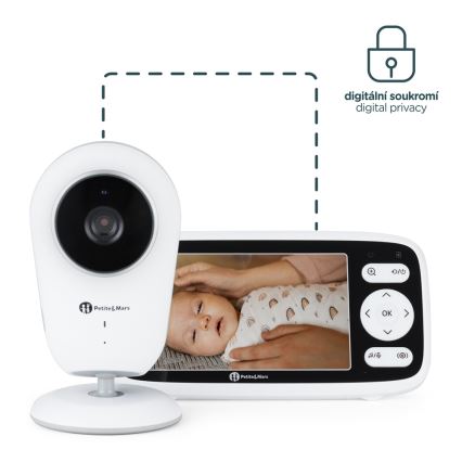 PETITE&MARS - Babymonitor med skærm NANO 4.0 3,7V 1760 mAh