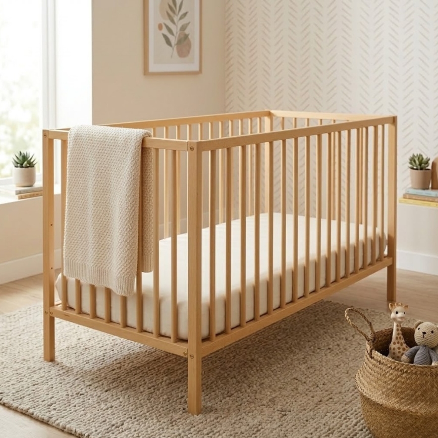 PETITE&MARS - Babyseng NELA BEECH 120x60 cm bøg