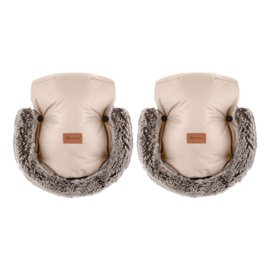 PETITE&MARS - Barnevognshandsker FURRY Rose Petal