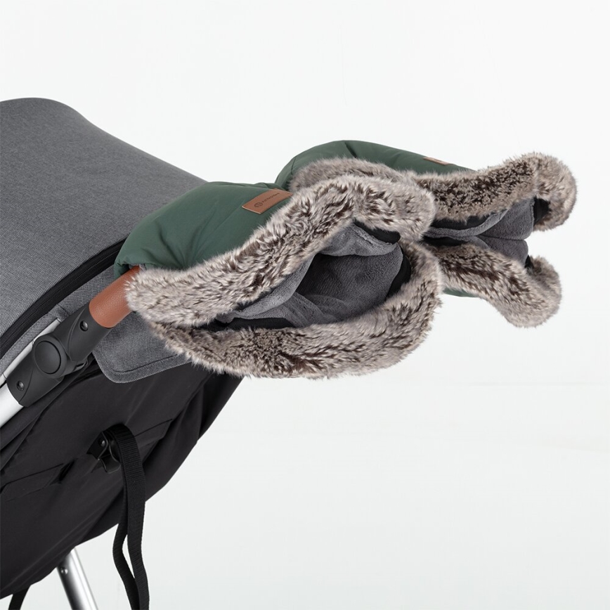 PETITE&MARS - Barnevognshandsker FURRY Veritable Khaki
