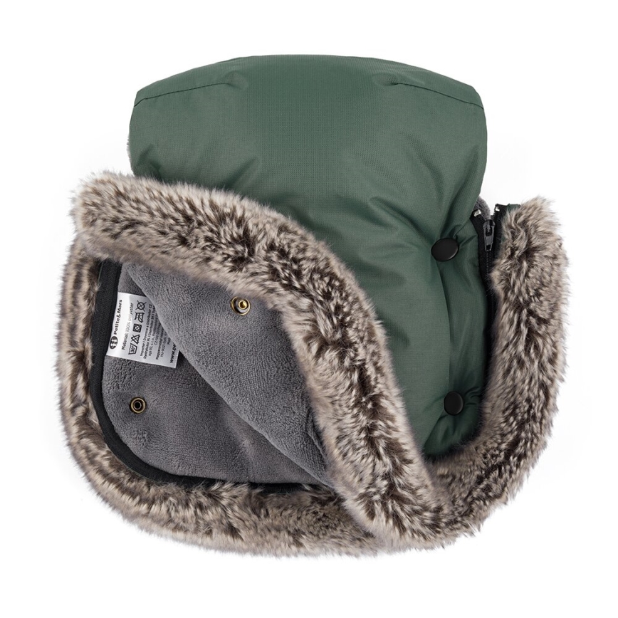 PETITE&MARS - Barnevognshandsker FURRY Veritable Khaki