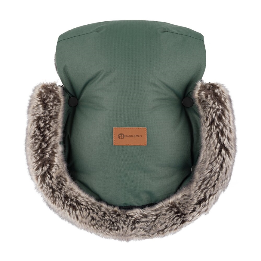 PETITE&MARS - Barnevognshandsker FURRY Veritable Khaki
