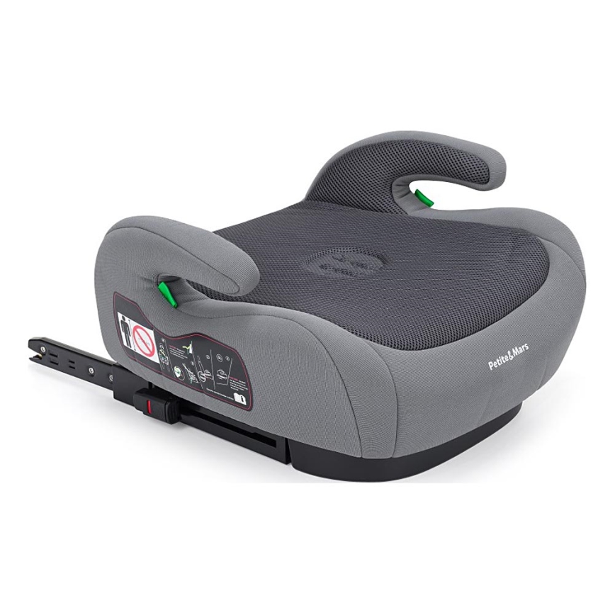 PETITE&MARS - Boostersæde til bil OPTIMUS PRO i-Str. 125-150 cm (22-36 kg) grå