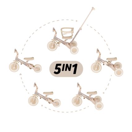 PETITE&MARS - Børnetrehjuler 5-i-1 TURBO LIMITED Lyserød Eng