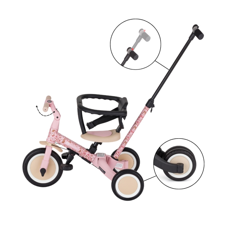 PETITE&MARS - Børnetrehjuler 5-i-1 TURBO LIMITED Rosy Wilderness