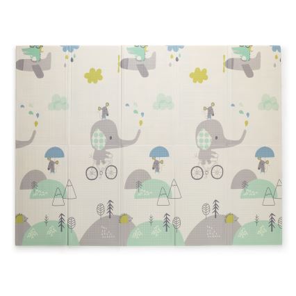 PETITE&MARS - Foldbar legemåtte CAMPY ELEPHANT&CITY