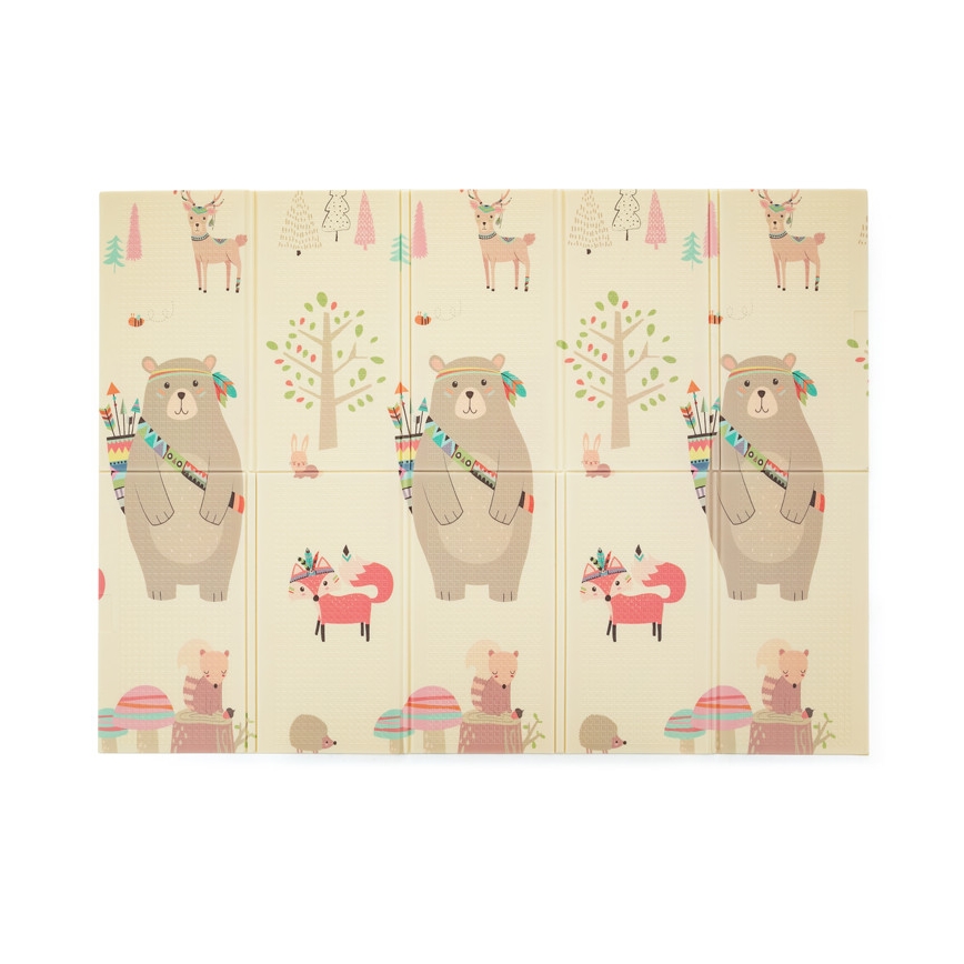 PETITE&MARS - Foldbar legemåtte CAMPY ELEPHANT&FOX