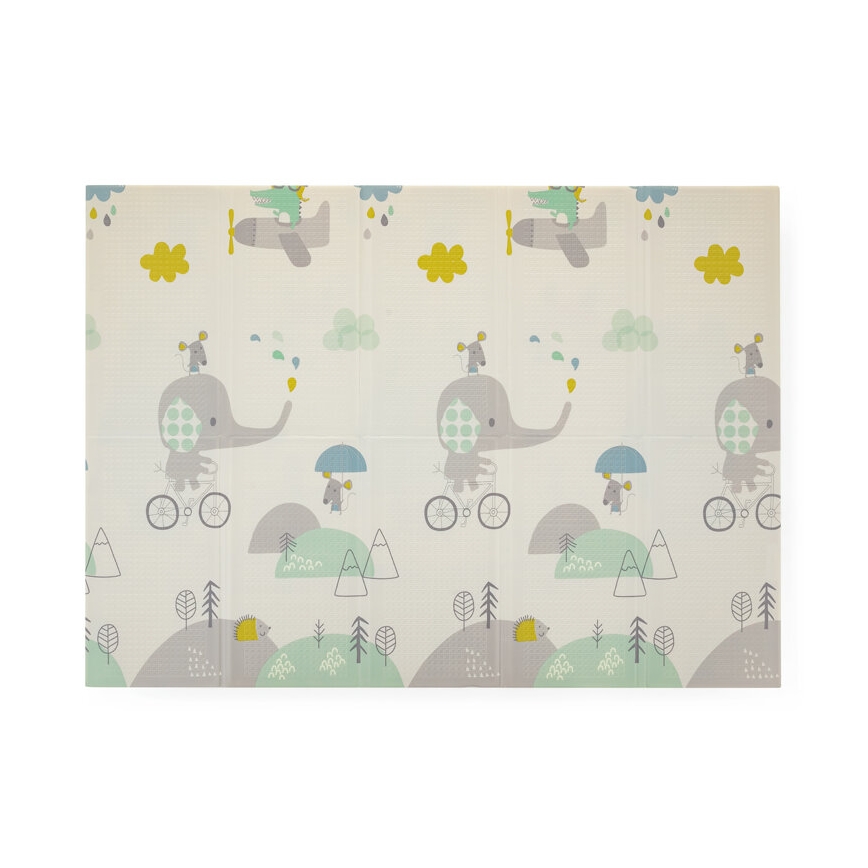 PETITE&MARS - Foldbar legemåtte CAMPY ELEPHANT&FOX