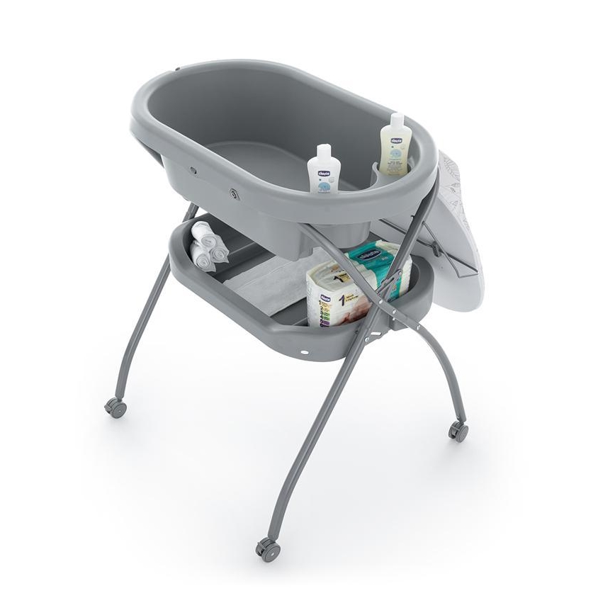 PETITE&MARS - Puslebord med badekar SPA 3-i-1 grå