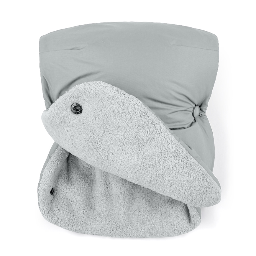 PETITE&MARS - SÆT 3-i-1 barnevognspose JIBOT + håndmuffer til klapvogn JASIE lysegrå