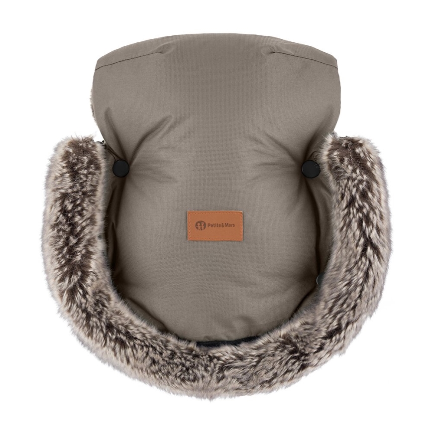PETITE&MARS - SÆT 4-i-1 kørepose ARCTIC + håndmuffer til klapvogn Mocha Mousse