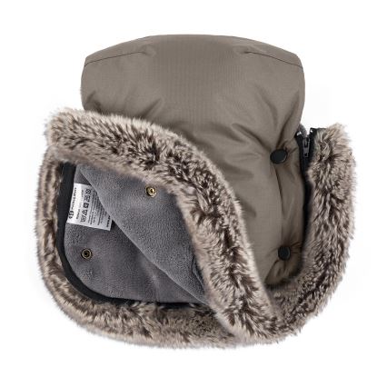 PETITE&MARS - SÆT 4-i-1 kørepose ARCTIC + håndmuffer til klapvogn Mocha Mousse