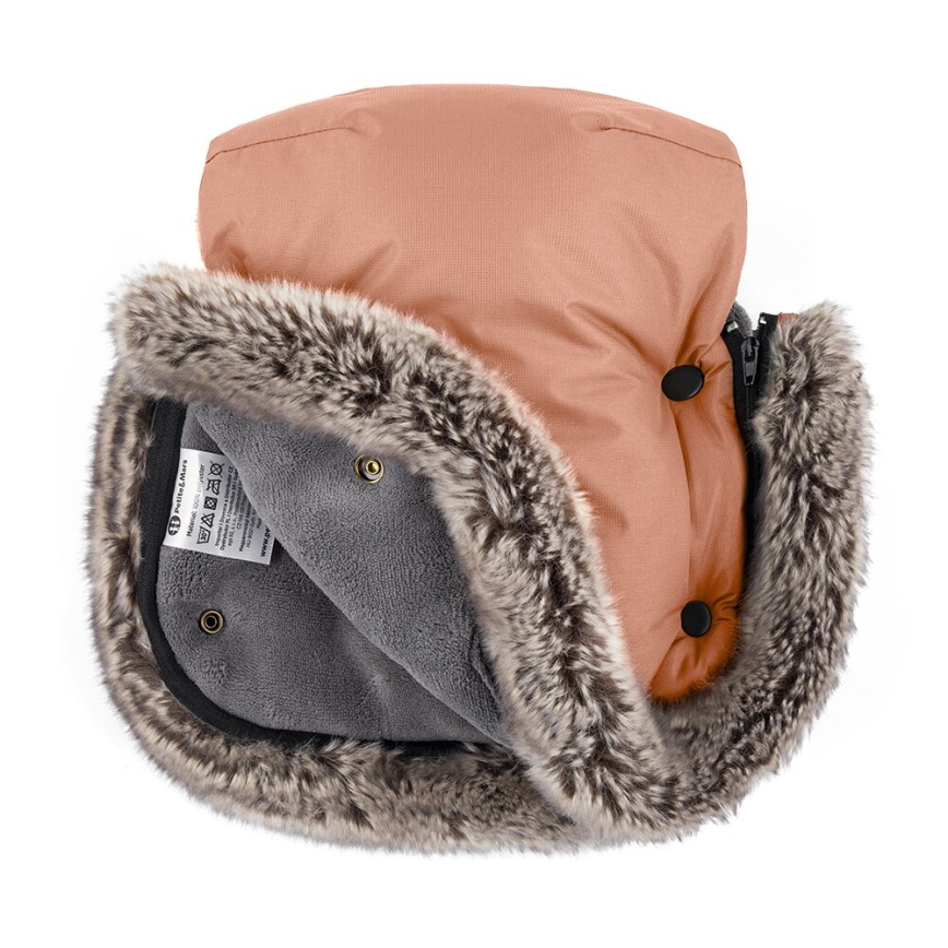 PETITE&MARS - SÆT 4-i-1 kørepose ARCTIC + håndmuffer til klapvogn Pastel Peach