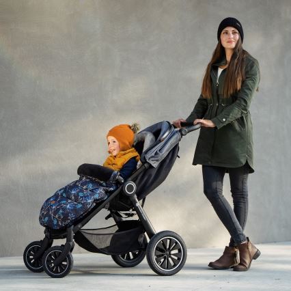 PETITE&MARS - SÆT 4-i-1 kørepose COMFY Stylish Beauty + håndmuffer til klapvogn