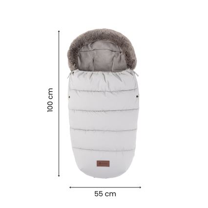 PETITE&MARS - SÆT Babyvognpose 4 i 1 COMFY + håndmuffer til barnevogn FURRY Mocha Mousse