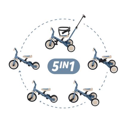 PETITE&MARS - Trehjulet cykel 5-i-1 TURBO Ocean Blue